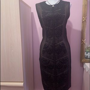 Dress the Population -Tori Lace Overlay dress